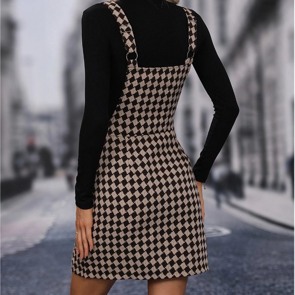 Geo Print Zip Up Overall Dress Without Top - Picture 2 of 6